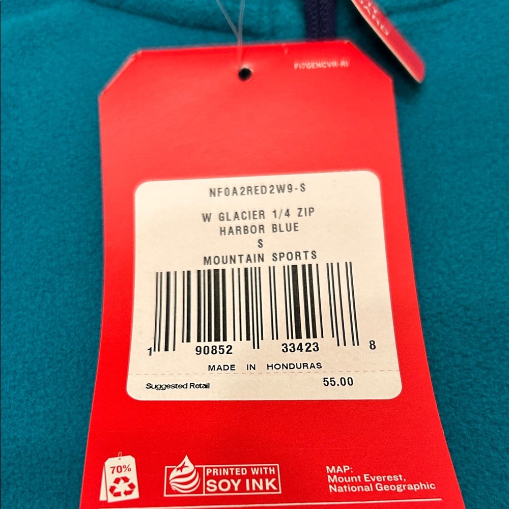 The North Face Women's Teal Fleece 1/4 Zip - Picture 4 of 6